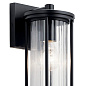 Barras 11.5" 1 Light Outdoor Wall Light with Clear Ribbed Glass Black уличный настенный светильник 59022BK Kichler — фото 3