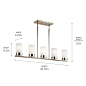 Ciona 43" 5 Light Linear Chandelier with Round Ribbed Glass Polished Nickel люстра 52430PN Kichler — фото 3