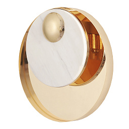 GOCCIA AP1 Crystal Lux GOCCIA настенное бра с круглым основанием из камня и декоративной вставкой цвета золото