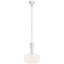 Sesia Small Oval Pendant полированный никель с белым стеклом