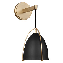 Norman One Light Wall Sconce сатиновая латунь с матовым черным