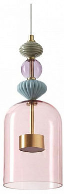 подвесной светильник с разноцветными цилиндрическими плафонами бронза