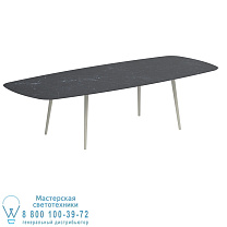 STYLETTO СТАНДАРТНЫЙ ОБЕДЕННЫЙ СТОЛ 300X120CM АЛЮМИНИЕВЫЕ НОЖКИ С ГРИБОВОЙ КЕРАМИЧЕСКОЙ СТОЛЕШНИЦЕЙ NERO MARQUINA Royal Botania