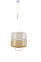 Pendant Lamp BAMBOO SQUARE M White