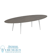 STYLETTO STANDARD ОБЕДЕННЫЙ СТОЛ 320X140CM АЛЮМИНИЕВЫЕ НОЖКИ БЕЛАЯ КЕРАМИЧЕСКАЯ СТОЛ TERRA MARRONE Royal Botania