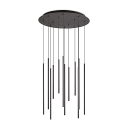 341095 Ideal lux Filo подвесной светильник с множеством черных цилиндров на круглой платформе