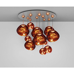 MLMS02C-PEUM4 Tom Dixon Melt подвесная люстра с множеством медных сфер различного диаметра на потолочной основе