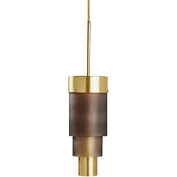 LA102007 Ebb and Flow A-spire подвесной светильник с цилиндрическим плафоном из латунного металла дымчато-серого оттенка