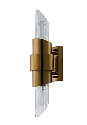 JUSTO AP2 BRASS Crystal Lux JUSTO настенное бра с двумя вертикальными стеклянными панелями и латунным основанием