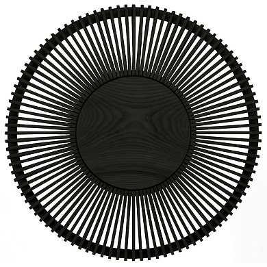 настенный светильник из темного дуба с круглой решетчатой панелью