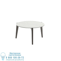 СТОЛИК TEA TIME Ø 60CM БРОНЗО-КЕРАМИЧЕСКИЙ BIANCO STATUARIO Royal Botania