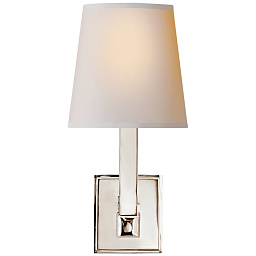 SL2819BZ-L Visual Comfort Square Tube настенное бра с прямоугольной металлической основой и льняным абажуром