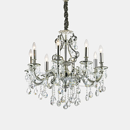 044934 Ideal lux Gioconda хрустальная люстра с подвесами и металлическим каркасом цвета серебра