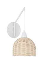 Natural Rattan White Wire & Base LED E27 1x12 Watt100-240 Volt Bulb Excluded IP20 D:20.5 W:14 H:40 cm