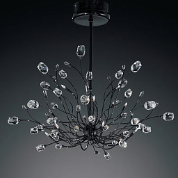 IDL Rosetta 324/12S Black nickel Clear roses/Clear prisms люстра