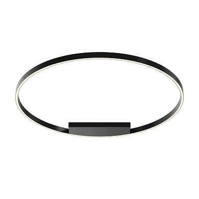 потолочный светильник черного цвета с кольцевым корпусом и равномерным рассеиванием света