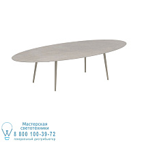 STYLETTO СТАНДАРТНЫЙ ОБЕДЕННЫЙ СТОЛ 320X140CM АЛЮМИНИЕВЫЕ НОЖКИ С ПЕСОЧНОЙ КЕРАМИЧЕСКОЙ СТОЛЕШНИЦЕЙ CEMENTO LUMINOSO Royal Botania