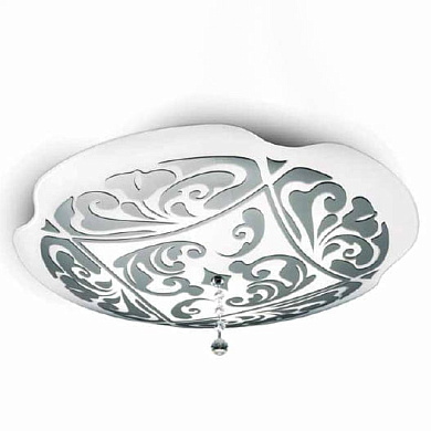 потолочный светильник с рельефным узором и матовым стеклом