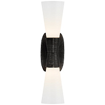 Utopia Small Double Bath Sconce состаренное железо с белым стеклом