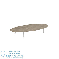 НИЗКИЙ СТОЛ STYLETTO LOUNGE 250X130CM АЛЮМИНИЕВЫЕ НОЖКИ БЕЛАЯ КЕРАМИЧЕСКАЯ СТОЛЕШНИЦА TERRA SABBIA Royal Botania