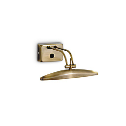 017327 Ideal lux Mirror подсветка для зеркала с латунным держателем и вытянутым плафоном овальной формы
