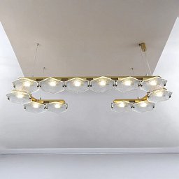 PP-642 Patinas lighting Hexxa подвесной светильник из 12 шестиугольных стеклянных модулей