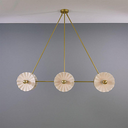 MLCMF001 Mullan Lighting Eclipse шестиламповая линейная подвесная люстра с керамическими дисками с матовой белой полосой