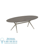 EXES СТОЛ ELLIPSE 250X130CM АЛЮМИНИЕВЫЕ НОЖКИ SAND - СТОЛЕШНИЦА СТОЛА CERAMIC TERRA MARRONE Royal Botania