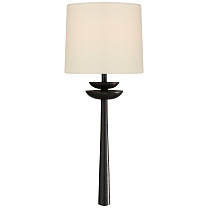 Beaumont Medium Tail Sconce состаренное железо с льняным абажуром