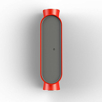 Ibuk N° 1; Polycarbonate black Built-in LED 3000°K warm white 14W 10 / 10°; Traffic red
