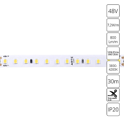 A4812010-04-4K Arte Lamp Tape светодиодная лента 48V 7,2W/m 4000К 30м