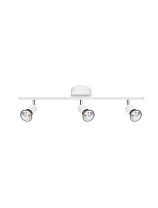 Matt White Metal LED GU10 3x10 Watt 100-240 Volt IP20 Bulb Excluded L: 49 W: 8 H: 10.9 cm