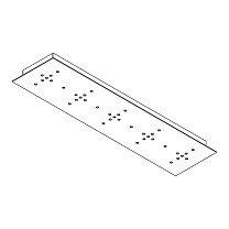 SR090CBINT, 225 × 900 мм, высота 53 мм, до 15 подвесов, белый