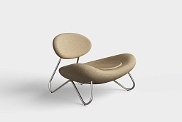 Meadow lounge chair Ecriture 0240/Brushed steel Woud, кресло