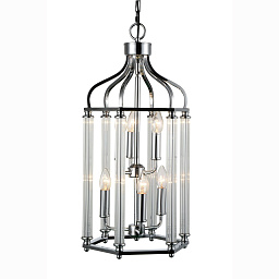 SL239.103.06 ST-Luce Sellula подвесной светильник в форме фонаря с прозрачным корпусом и металлической рамой