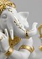 Фарфоровая статуэтка Ганеши с флейтой Bansuri Ganesha Lladro, золотой люстр 01009277 — фото 4