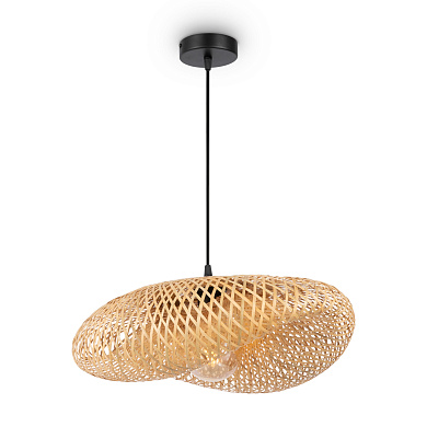 подвесной светильник с ажурным плафоном округлой формы из чёрного металла