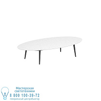 ВЫСОКИЙ СТОЛ STYLETTO LOUNGE 250X130CM АЛЮМИНИЕВЫЕ НОЖКИ АНТРАЦИТОВЫЙ КЕРАМИЧЕСКИЙ СТОЛЕШНИЦА БЕЛЫЙ Royal Botania