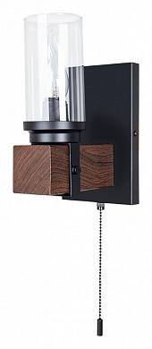 настенное бра с прямоугольным деревянным элементом и плафоном