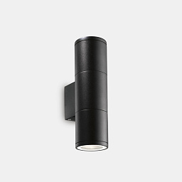100395 Ideal lux Gun уличный настенный светильник черного цвета с вертикальным цилиндрическим корпусом