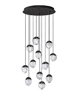 Triac Dimmable Sandy Black Aluminium & Cloud Glass LED 60Watt 220-240Volt 3780Lm IP20 3000K D:55 H:200 cm