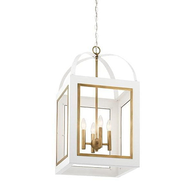 Vath 16" 4 Light Foyer Pendant White & Natural Brass подвесной светильник 52029WHNBR Kichler