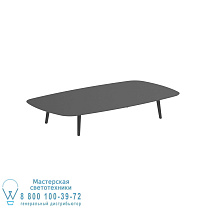 STYLETTO НИЗКИЙ СТОЛ ДЛЯ ГОСТИНОЙ 220x120CM АЛЮМИНИЕВЫЕ НОЖКИ АНТРАЦИТОВАЯ КЕРАМИЧЕСКАЯ СТОЛЕШНИЦА ЧЕРНЫЙ Royal Botania