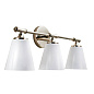 Vinoy 24.5 Inch 3-Light Vanity Light with High-Gloss White Metal Shades in Polished Nickel настенный светильник 37543 Kichler