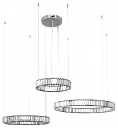10135/3 Chrome Loft It Crystal Ring подвесная люстра с тремя кольцами из хрусталя на тросах