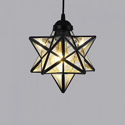 101314-26 Imperiumloft Black Star подвесной светильник в форме звезды с прозрачными гранями
