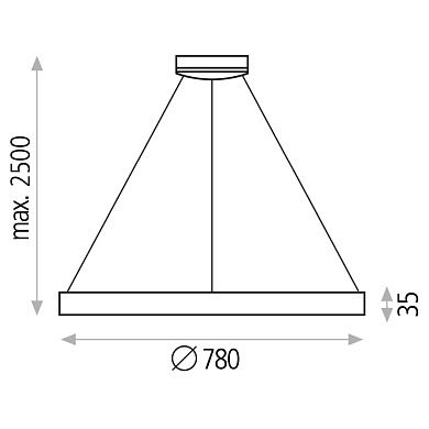 кольцевая подвесная люстра с прямым светом чёрная