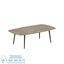 НИЗКИЙ ОБЕДЕННЫЙ СТОЛ STYLETTO 220x120CM, АЛЮМИНИЕВЫЕ НОЖКИ, АНТРАЦИТОВАЯ КЕРАМИЧЕСКАЯ СТОЛЕШНИЦА TERRA SABBIA Royal Botania