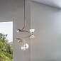 E565.22sC72SWC Tooy Linfa SP vertical LED 6L современная люстра с шестью плафонами белый; прозрачный; дымчатый; матовый никель — фото 1