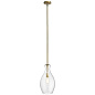Everly 17.75" 1 Light Hour Glass Pendant Clear Glass Natural Brass подвесной светильник 42047NBR Kichler — фото 1